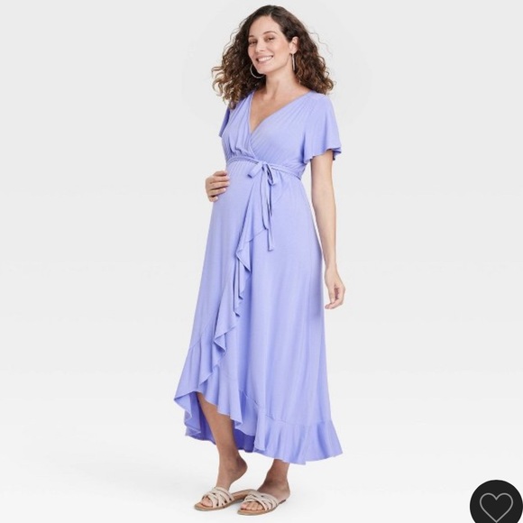Flutter short sleeve knit maternity dress - Picture 4 of 4